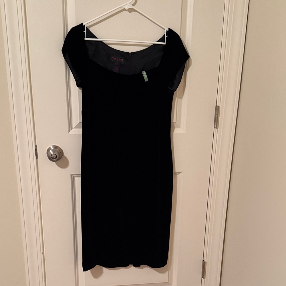 Ralph Lauren Black Cap Sleeve Midi Dress